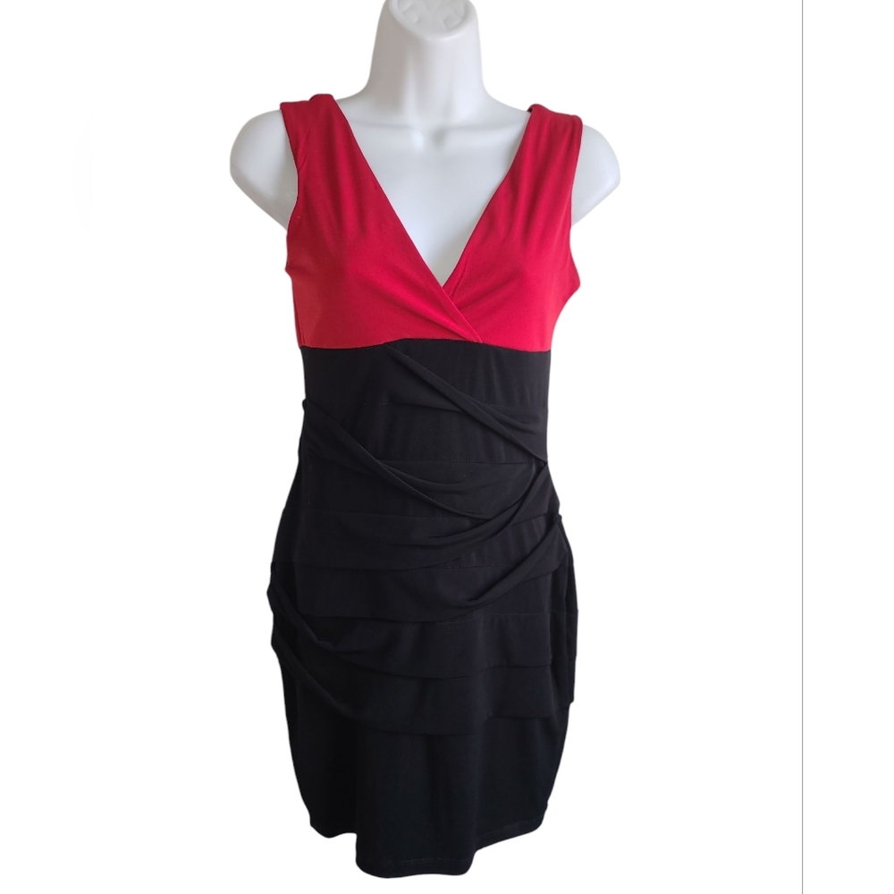 BLACK AND RED  Bodycon midi Dress